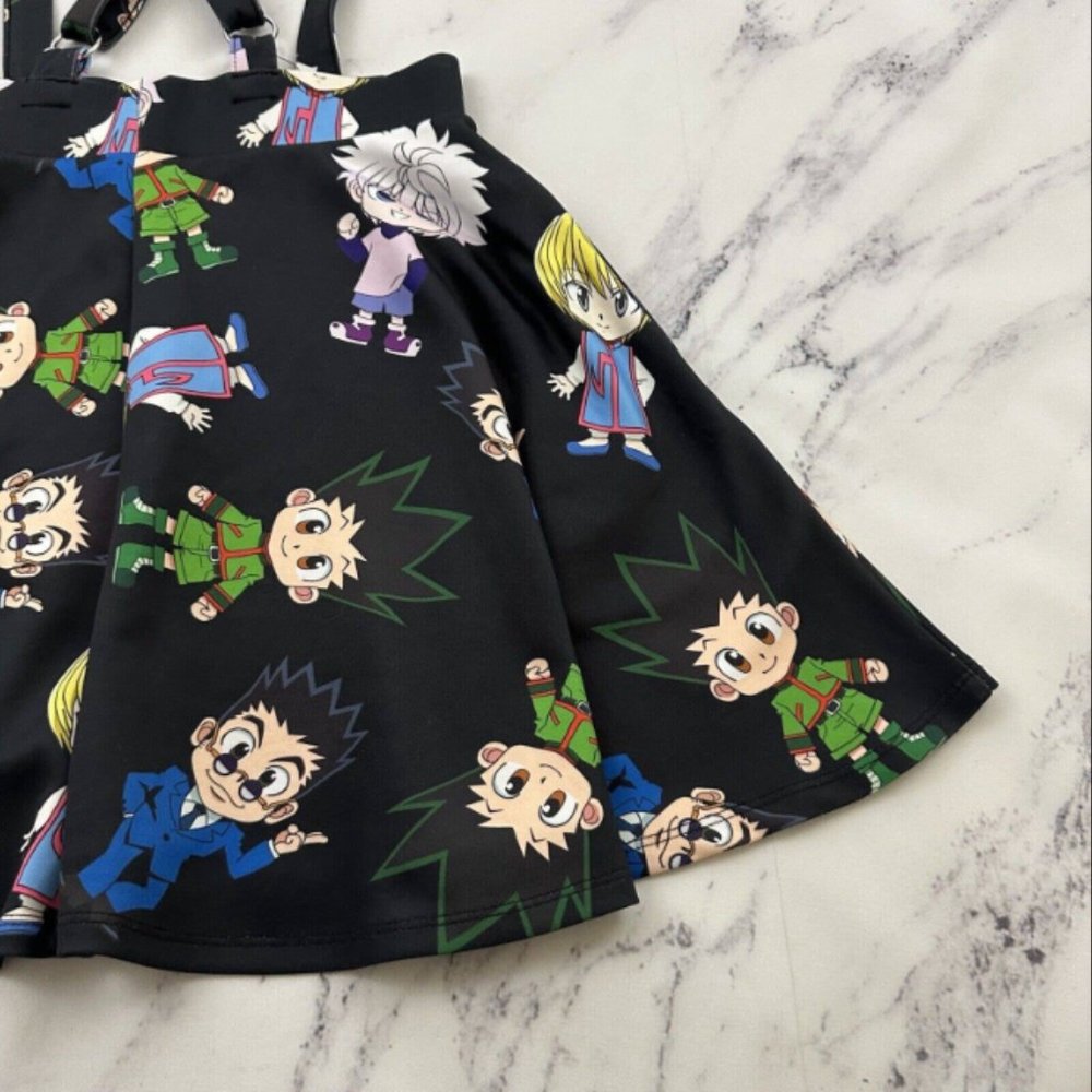 Hot Topic Womens Hunter Hunter Anime Mini Suspender Skirt Size S Black Cartoon - Picture 5 of 5